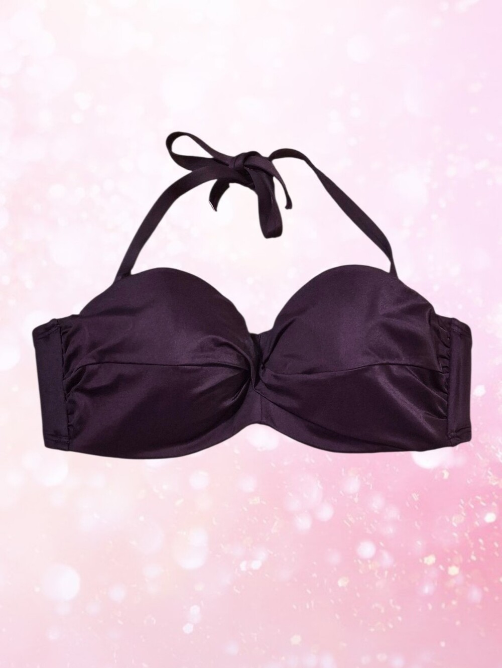 Victoria's Secret Dark Purple Halter Bikini Top Size 36D